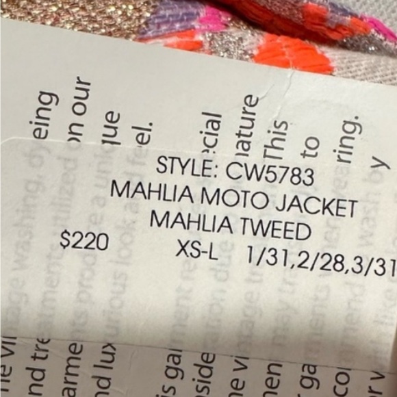 Chaser Mahlia Textured Moto Jacket Aztec Print, Metallic and Neon accents - Picture 11 of 11